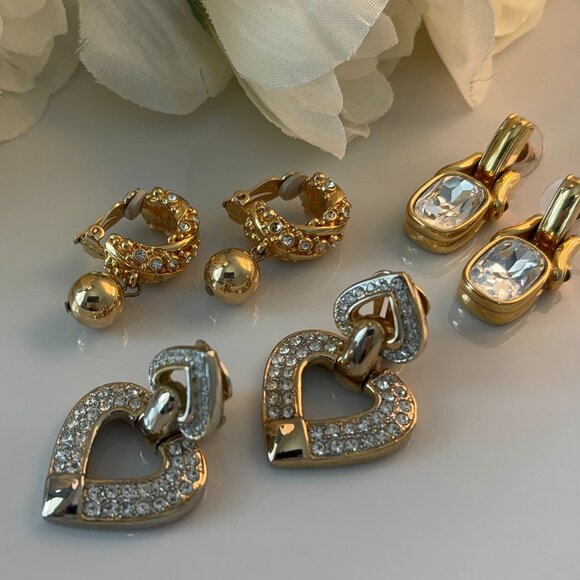 SWAROVSKI, CRAFT RHINESTONE EARRINGS COLLECTION (3) - Picture 2 of 10